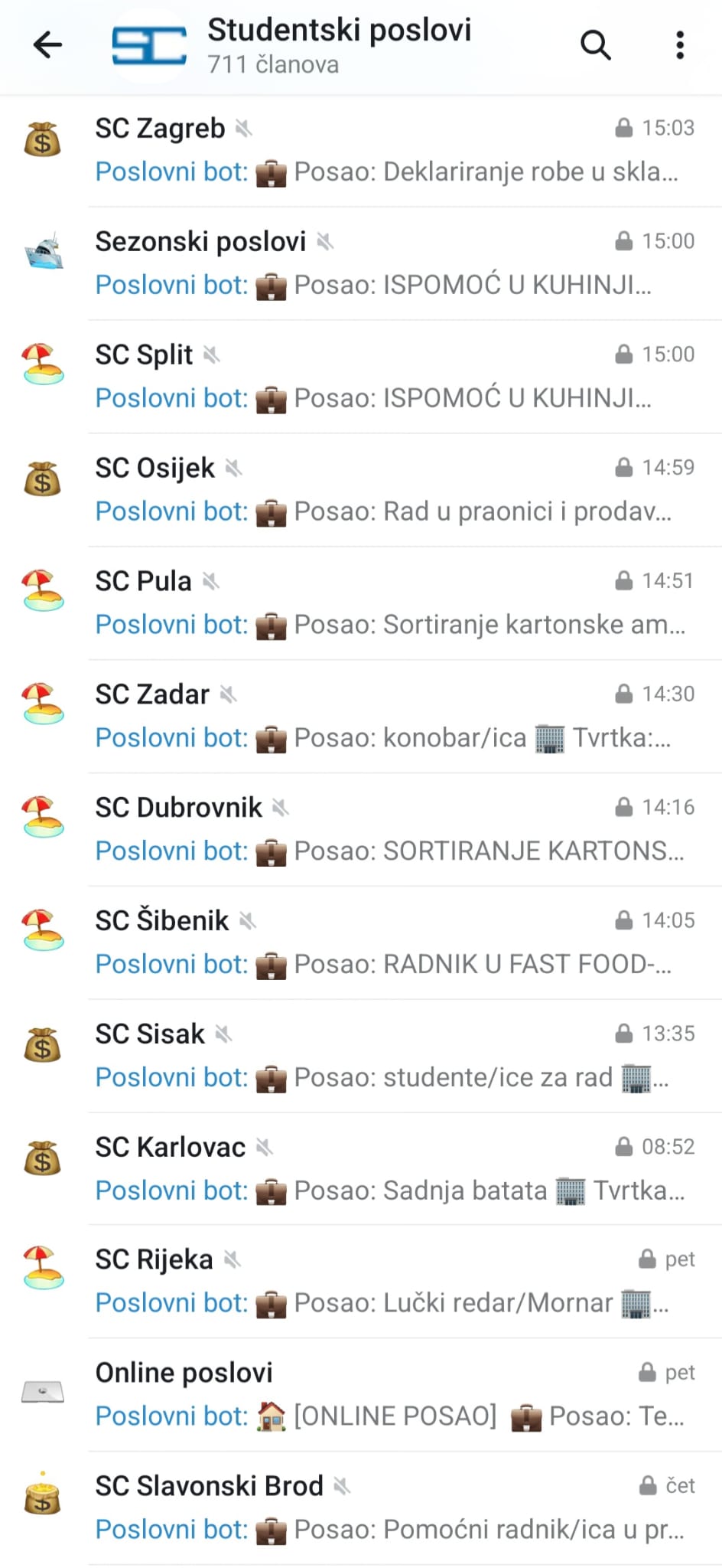 Studentski poslovi Telegram grupa